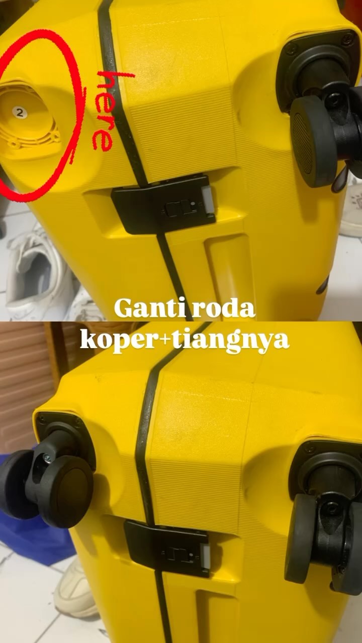 Reel: ganti roda & tiang koper